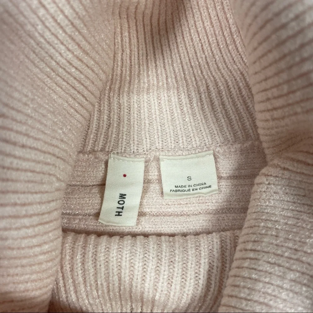 Anthologies Moth blush turtleneck dolman sleeve rib knit sweater size S - Picture 2 of 7